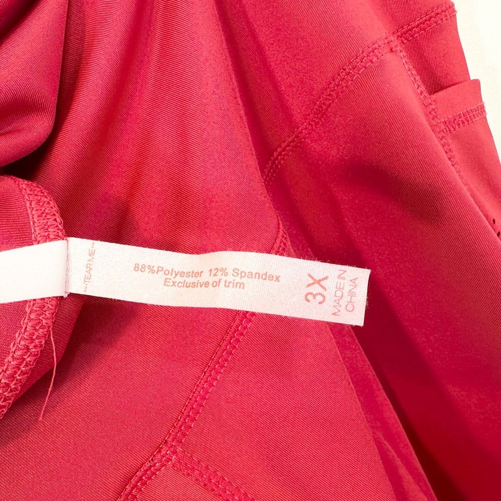 Adrienne Vittadini Sport Plus Size 3X Bik Shorts Red Athletic Side Pockets 343 - Picture 8 of 8
